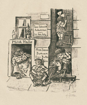 Lot 8371, Auction  111, Zille, Heinrich, Vor dem Milchladen