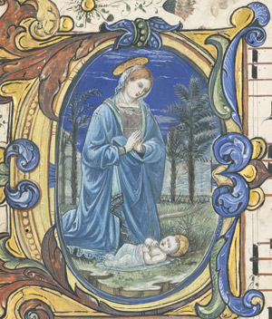 Los 510 - Madonna mit Kind - Initialminiatur "C" einer Antiphonale-Handschrift - 1 - thumb