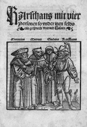 Lot 554, Auction  112, Karsthans mit vier Personen, under inen selbs ain gesprech und red Halten