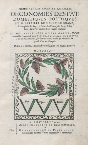 Lot 1621, Auction  112, Sully, Maximilien de Béthune, Memoires des sages et royalles oeconomies d'éstat
