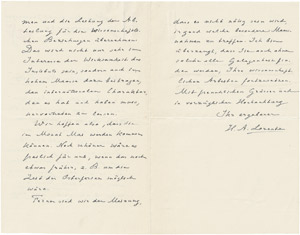 Los 2516 - Lorentz, Hendrik Antoon - Brief Januar 1926 - 0 - thumb