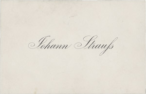 Lot 2768, Auction  112, Strauß, Johann (Sohn), Beschriftete Visitenkarte