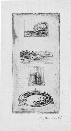 Lot 5426, Auction  112, Meryon, Charles, Rebus: 'Non, Morny n'est pas mort car il noce encore' 