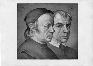 Lot 5431, Auction  112, Ramboux, Johann Anton, Doppelportrait des Malers Konrad Eberhard mit seinem Bruder Franz