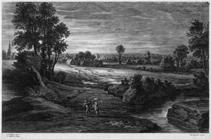 Lot 5504, Auction  112, Bolswert, Schelte Adams, Die Heimkehr von der Ernte; Landschaft mit zwei Wanderern