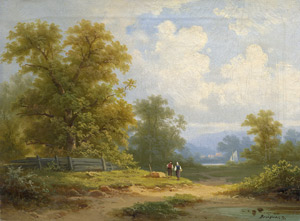 Lot 6115, Auction  112, Brügner, Coelestin, Sommerliche Voralpenlandschaft