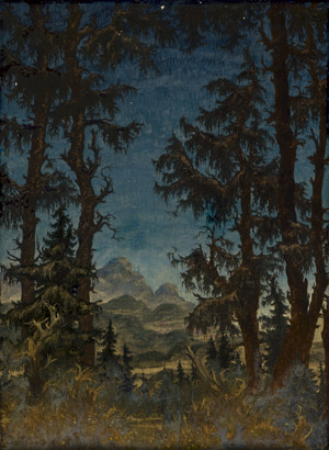 Lot 6251, Auction  112, Wöhler, Hermann, Landschaft im Dämmerlicht mit Tannen