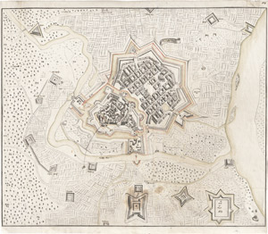 Lot 6475, Auction  112, Deutsch, 18 Jh. Ansicht der Belagerung von Hanau in Hessen