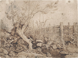 Lot 6611, Auction  112, Nitzschke, Ludwig Friedrich, Bachlauf mit Wurzelgeäst