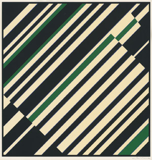 Lot 7090, Auction  112, Fruhtrunk, Günter, Streifenkomposition in Grün, Schwarz, Weiß
