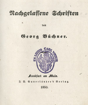 Lot 525, Auction  113, Büchner, Georg, Nachgelassene Schriften