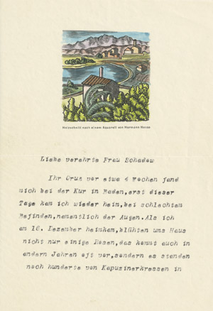 Lot 2061, Auction  113, Hesse, Hermann, Brief 1940 an Nora Schadow