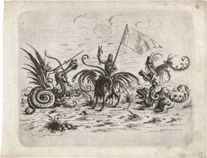 Lot 6296, Auction  113, Jamnitzer, Christoph, Drei grosteske Reiter; Vier Genien im Oval