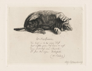 Lot 6401, Auction  113, Coßmann, Alfred, Epitaphium - Toter Maulwurf