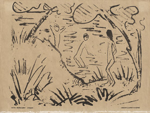 Lot 7327, Auction  113, Mueller, Otto, Zwei Knaben im Wasser und ein Mädchen am Ufer