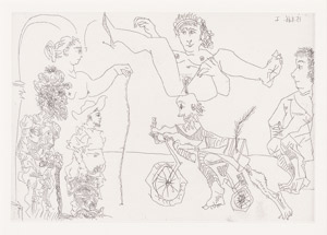 Lot 7374, Auction  113, Picasso, Pablo, Femme équilibriste enlevée par un vieillard (...)