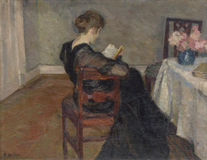 Lot 8335, Auction  113, Dörflein-Kahle, Bertha, Lesende Dame am Tisch