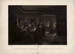 Lot 5541, Auction  114, Bendz, Wilhelm Ferdinand - nach, Künstlerversammlung am Abend im Kaffeehaus Fincks in München