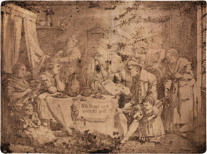 Lot 5590, Auction  114, Schadow, Johann Gottfried, Orig. Kupferdruckplatte mit der Darstellung der Familiengruppe