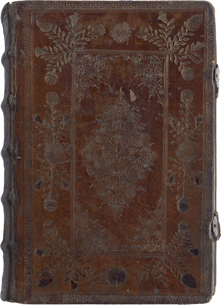 Lot 1270, Auction  115, Rötlichbrauner Barockeinband, mit reicher ornamentaler und floraler Goldprägung 