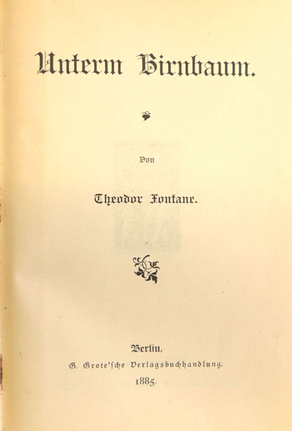 Lot 2050, Auction  115, Fontane, Theodor, Unterm Birnbaum