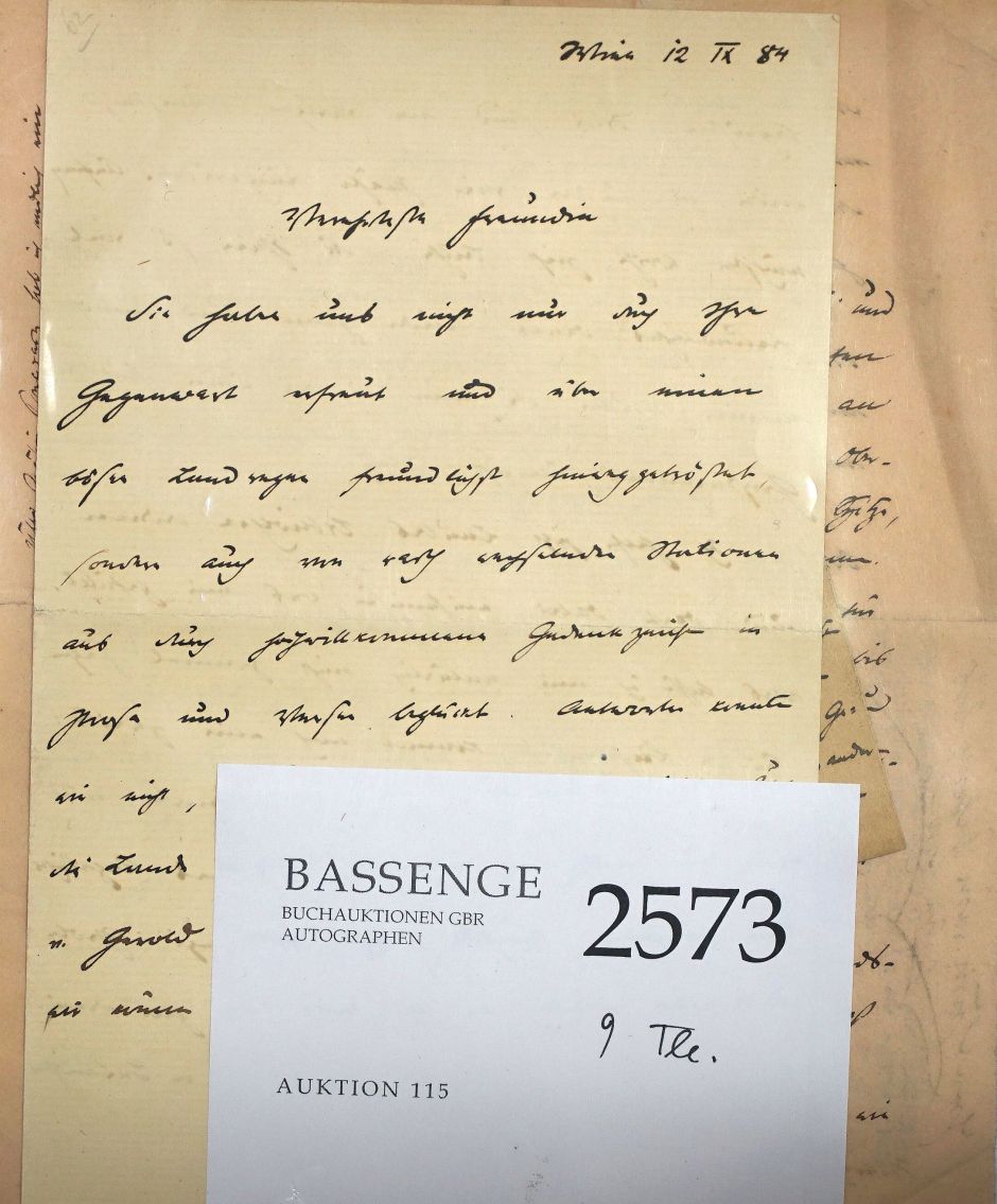 Lot 2573, Auction  115, Schmidt, Erich, Konvolut Briefe