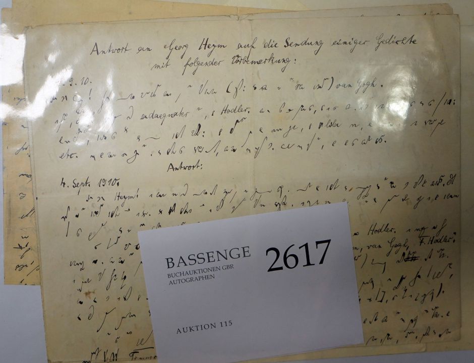 Lot 2617, Auction  115, Wolfsohn, John, Brief 1911 + Beilagen