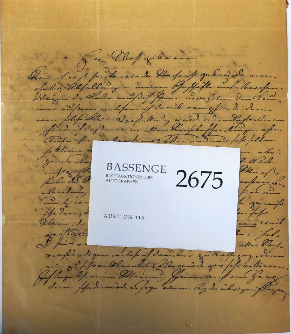 Lot 2675, Auction  115, Wied-Neuwied, Maximilian zu, Brief 1818