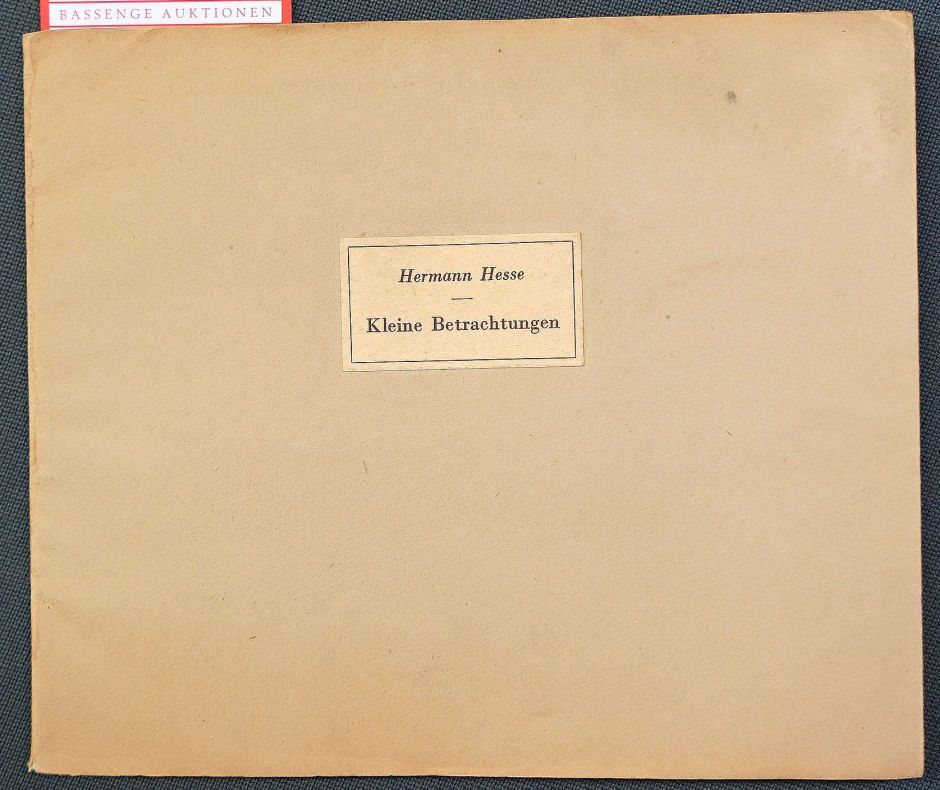 Lot 3172, Auction  115, Hesse, Hermann, Kleine Betrachtungen