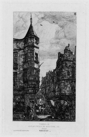 Lot 5373, Auction  115, Meryon, Charles, Tourelle, Rue de l'Ecole de Médecine, 22