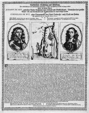 Lot 5488, Auction  115, Deutsch, Flugblatt zur Hinrichtung der Brüder de Witt durch die Anhänger Wilhelms III.