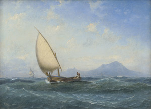 Lot 6073, Auction  115, Olsen, Carl Julius Emil, Lateinersegel mit zwei Männern im Mittelmeer