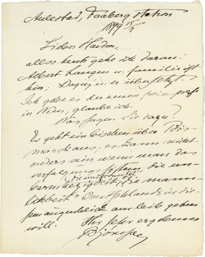 Lot 2506, Auction  116, Björnson, Björnstjerne, Brief 1899 an Maxim. Harden