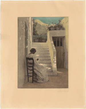 Lot 5371, Auction  116, Ilsted, Peter, Innenansicht eines Hofes auf Capri