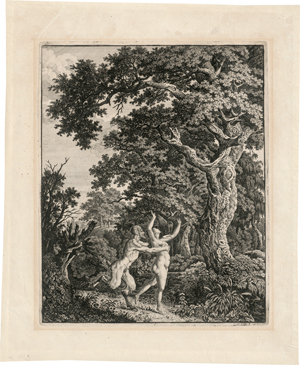 Lot 5601, Auction  116, Kolbe, Carl Wilhelm, Satyr und Nymphe vor einer knorrigen Eiche