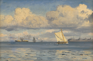 Lot 6171, Auction  116, Blache, Christian Vigilius, Schiffe vor einer Hafenstadt (Kopenhagen?)