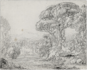 Lot 6758, Auction  116, Kobell, Franz, Südliche Landschaft mit Rastenden an einer Quelle