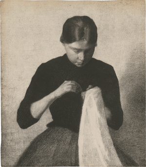 Lot 7179, Auction  116, Hammershøi, Vilhelm - nach, Junges nähendes Mädchen