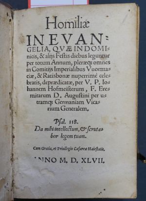 Lot 1291, Auction  117, Hoffmeister, Johannes, Homiliae in evangelia