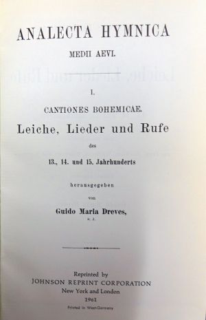 Lot 1458, Auction  117, Dreves, Guido Maria, Analecta Hymnica