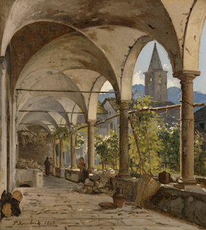 Lot 6078, Auction  117, Kornbeck, Johan Peter, Klostergarten im Augustinerkloster in Monte Carasso