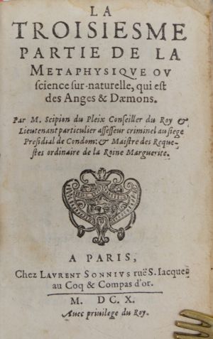 Lot 508, Auction  118, Dupleix, Scipion, La troisiesme partie de la metaphysique 