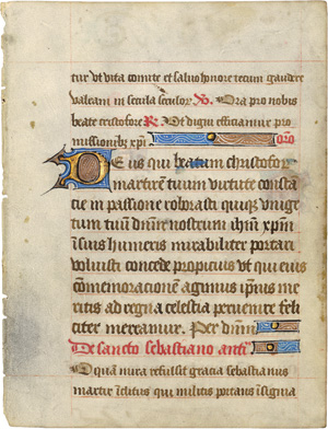 Lot 1014, Auction  118, Horae Beatae Mariae Virginis, Einzelblatt aus einer lateinischen Handschrift in brauner und roter Tinte auf Pergament. 