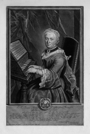 Lot 2751, Auction  118, Haid, Johann Jakob und Krauß, Anna Euphrosina, "S. T. Frau Anna Euphrosina Kraußinn gebohne Gollinn". 