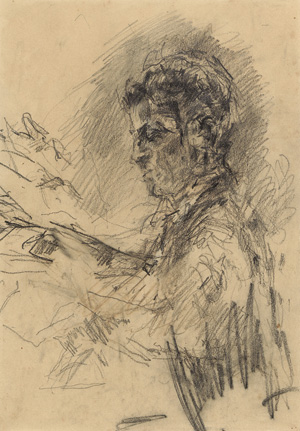 Lot 2937, Auction  118, Scholtz, Robert Friedrich Karl und Celibidache, Sergiu, Sergiu Celibidache. 2 originale Zeichnungen auf unterschiedlich farbigem Papier