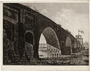 Lot 5336, Auction  118, Rossini, Luigi, Veduta del Ponte Molle sul Tevere