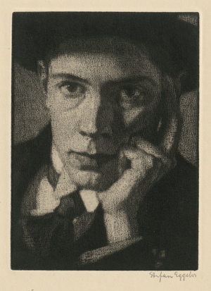 Lot 5350, Auction  118, Eggeler, Stefan, Selbstbildnis mit schwarzem Hut