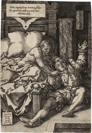 Lot 5396, Auction  118, Aldegrever, Heinrich, Der gestrenge Vater