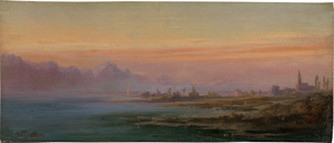 Lot 6074, Auction  118, Fiedler, Bernard, Voralpenlandschaft im Abendglühen