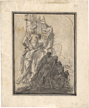 Lot 6677, Auction  118, Französisch, 18. Jh. Kreuzabnahme